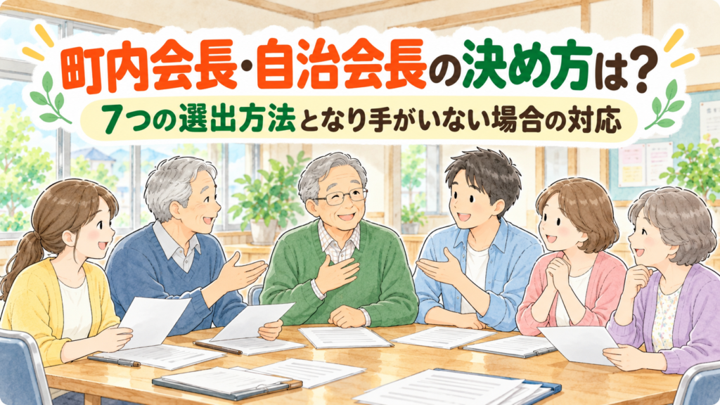 町内会長・自治会長の決め方は？7つの選出方法となり手がいない場合の対応
