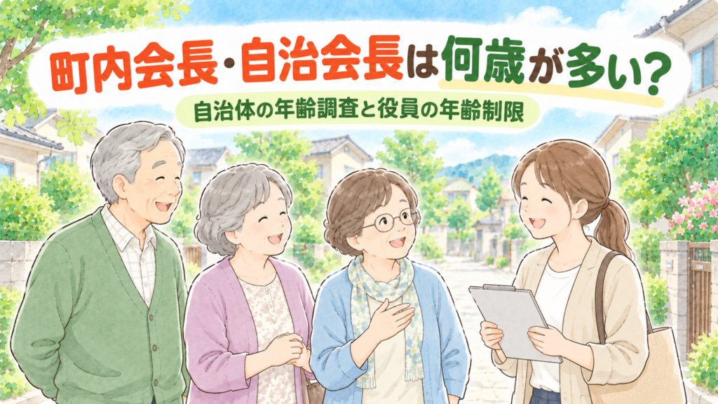 町内会長・自治会長は何歳が多い？自治体の年齢調査と役員の年齢制限