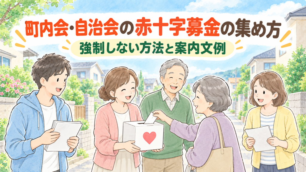 町内会・自治会の赤十字募金の集め方｜強制しない方法と案内文例