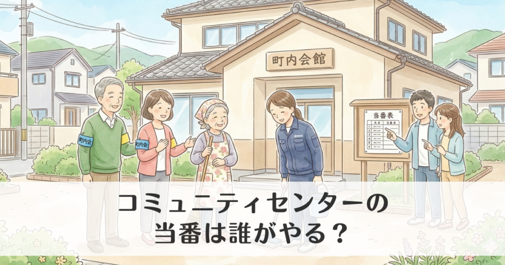 町内会・自治会が管理するコミュニティセンターの当番は誰がやる？