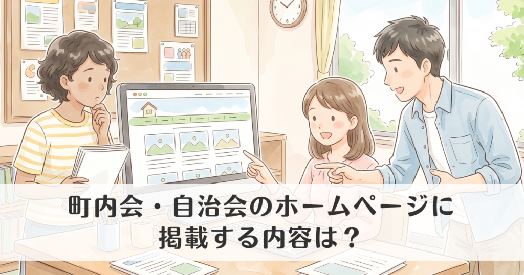 町内会・自治会のホームページに掲載する内容は？基本項目・お知らせ・加入案内を解説