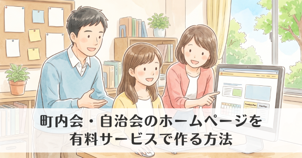 町内会・自治会のホームページを有料サービスで作る方法｜無料プランとの違いも比較