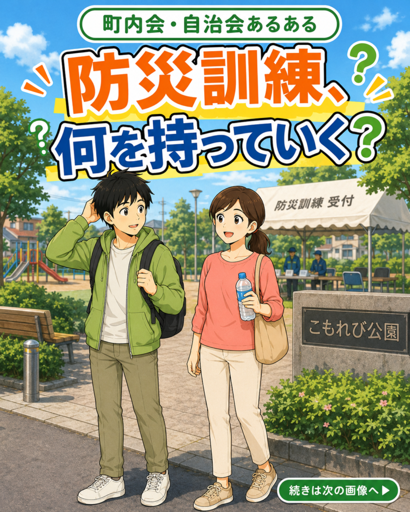 【町内会・自治会あるある #10】防災訓練、何を持っていく？