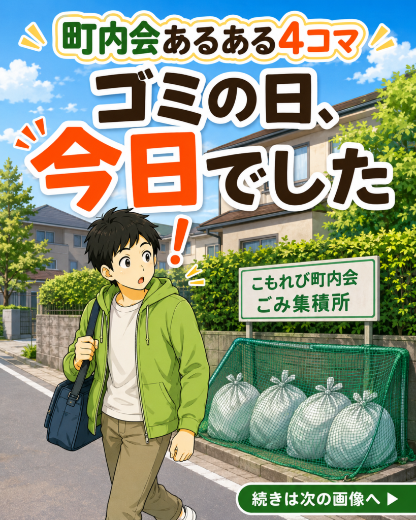 【町内会・自治会あるある #9】ゴミの日、今日でした