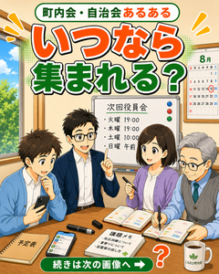 【町内会・自治会あるある #25】いつなら集まれる？