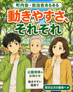 【町内会・自治会あるある #32】動きやすさ、それぞれ