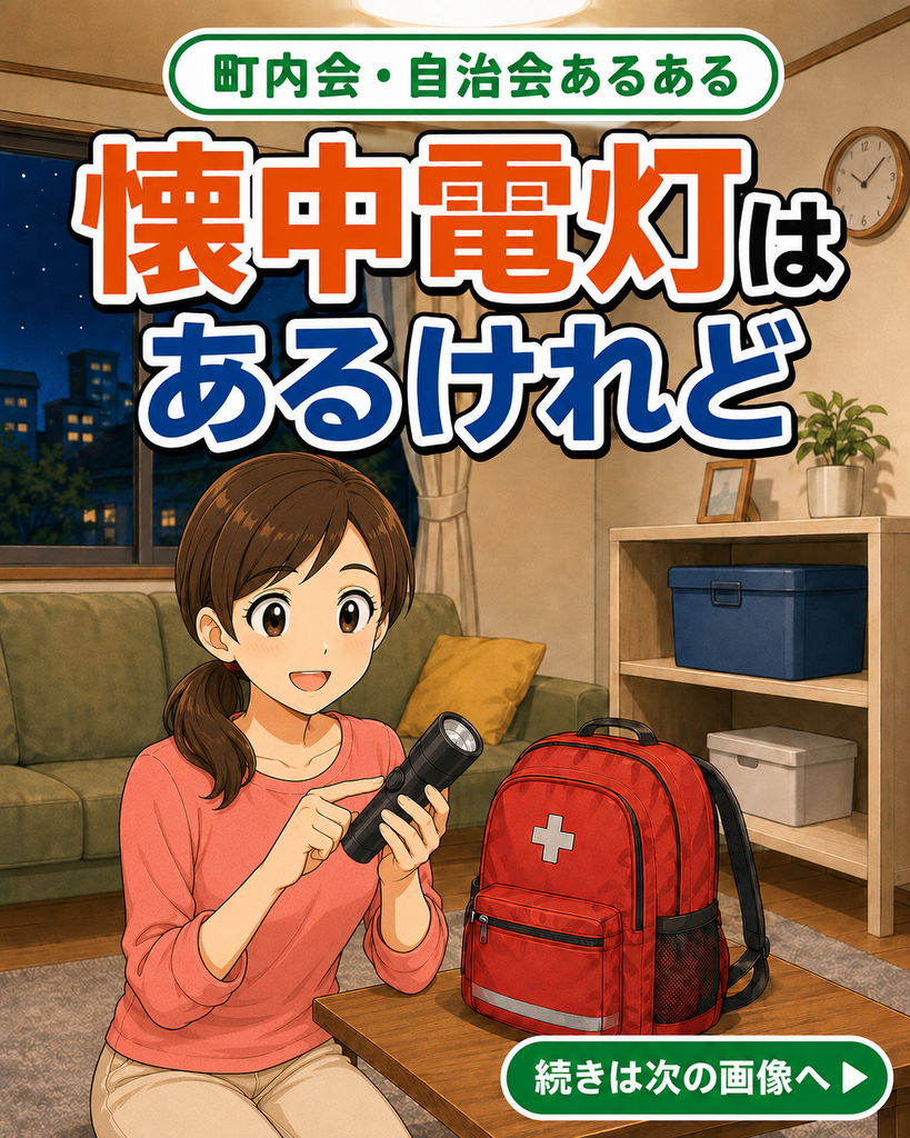 【町内会・自治会あるある #33】懐中電灯はあるけれど