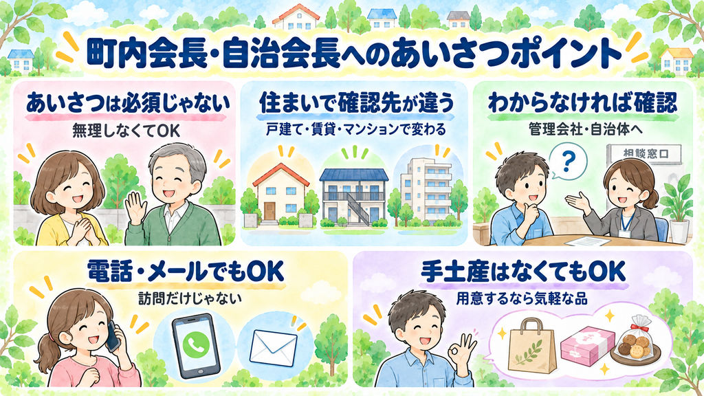 町内会長・自治会長への引っ越し挨拶で知っておきたいポイント