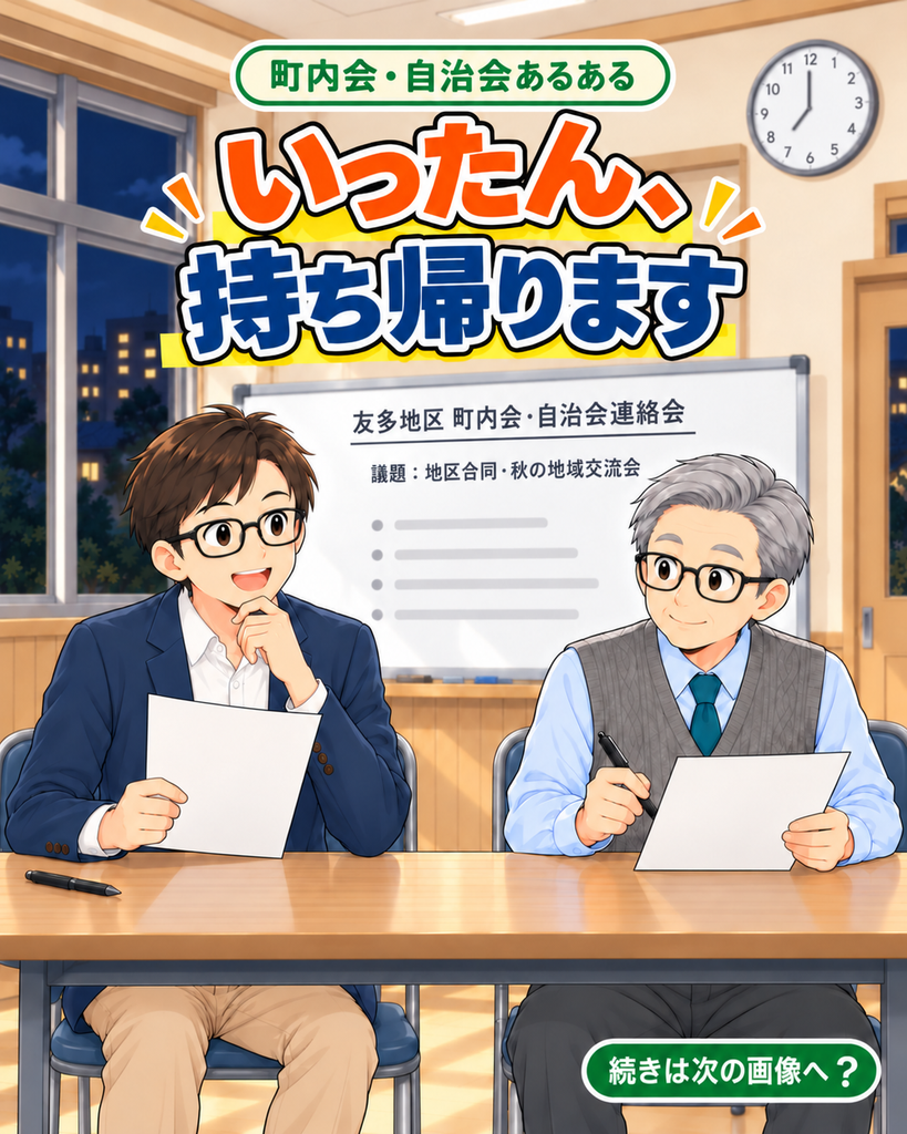 【町内会・自治会あるある #53】いったん、持ち帰ります